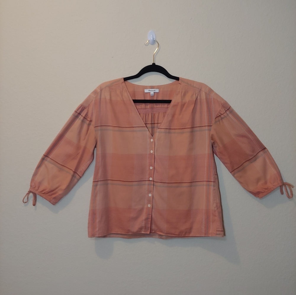 Madewell plaid top XS